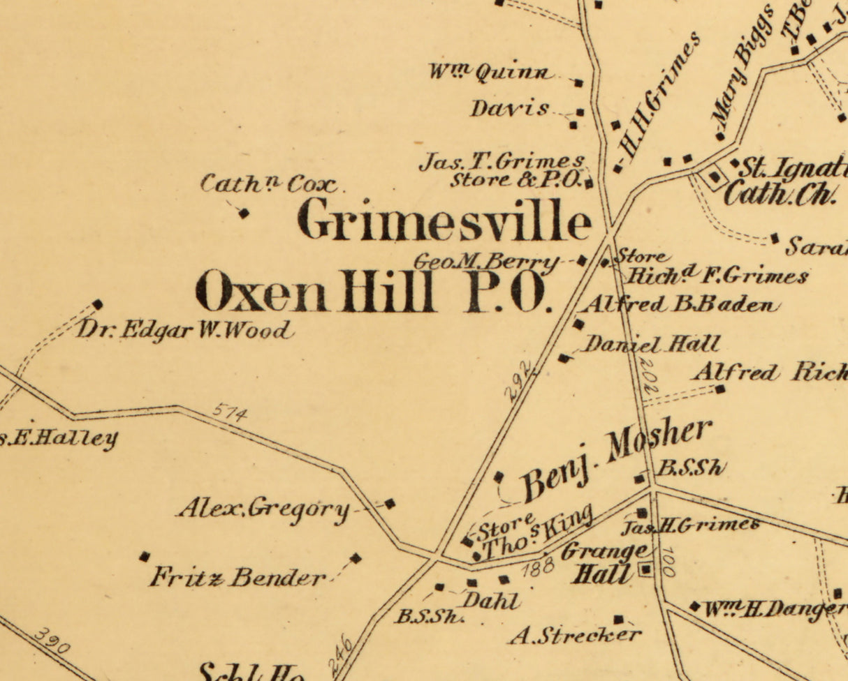 1879 Map of Oxen Hill District Montgomery County Maryland