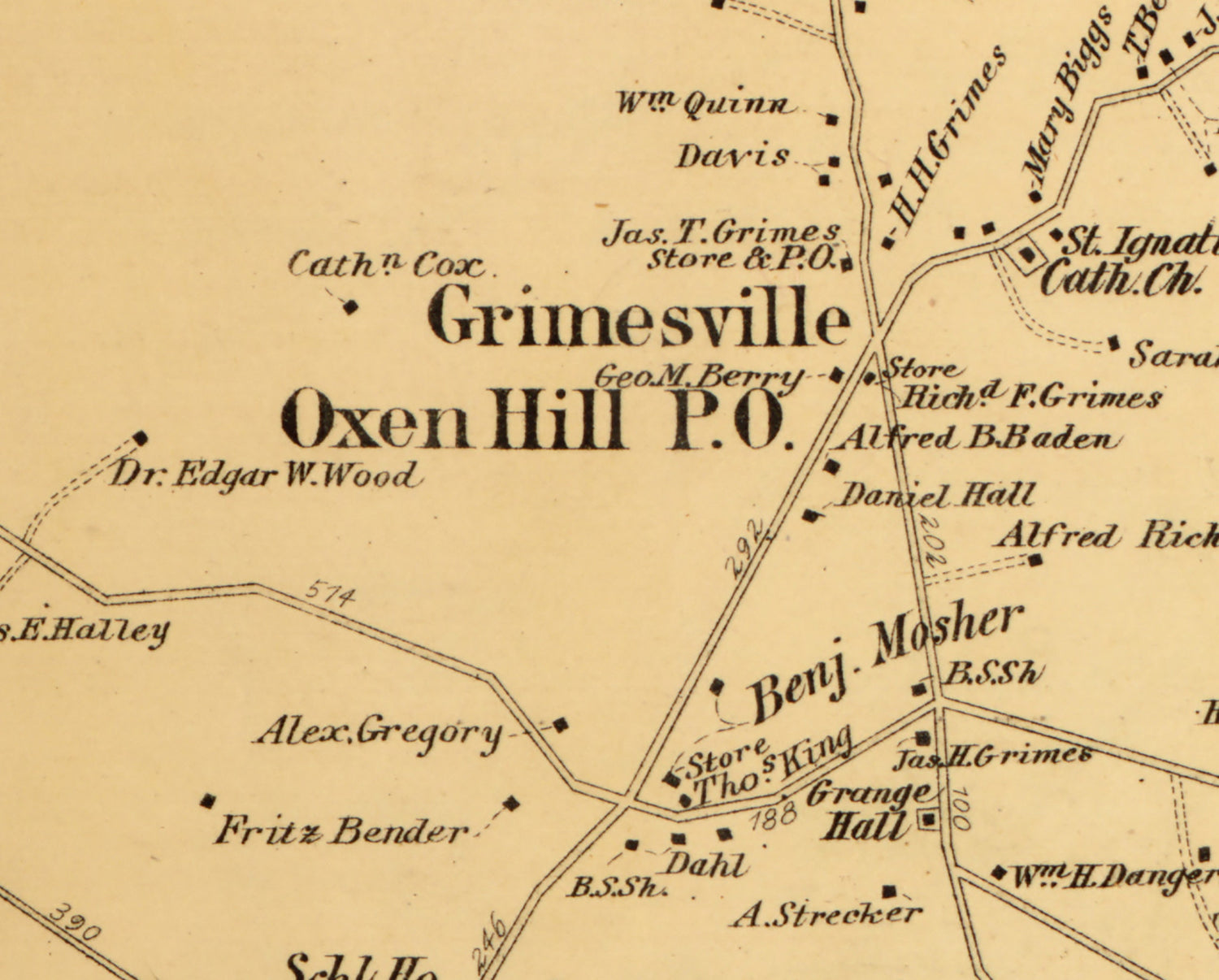 1879 Map of Oxen Hill District Montgomery County Maryland