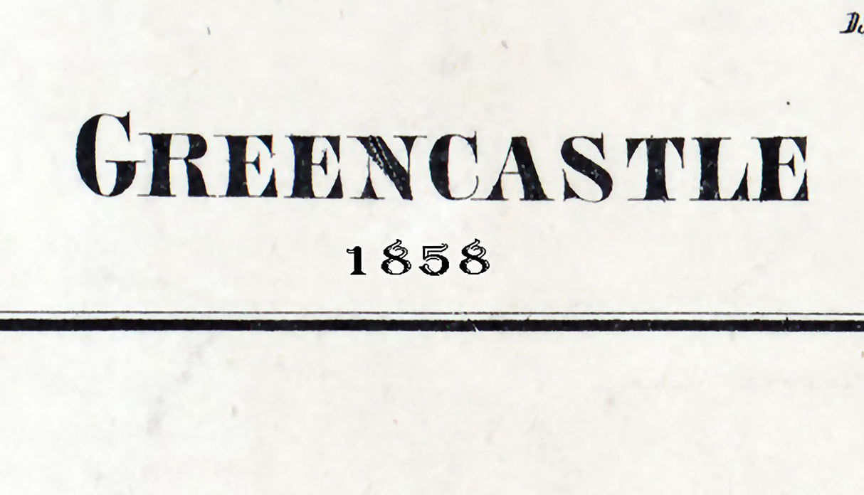 1858 Map of Greencastle Franklin County Pennsylvania