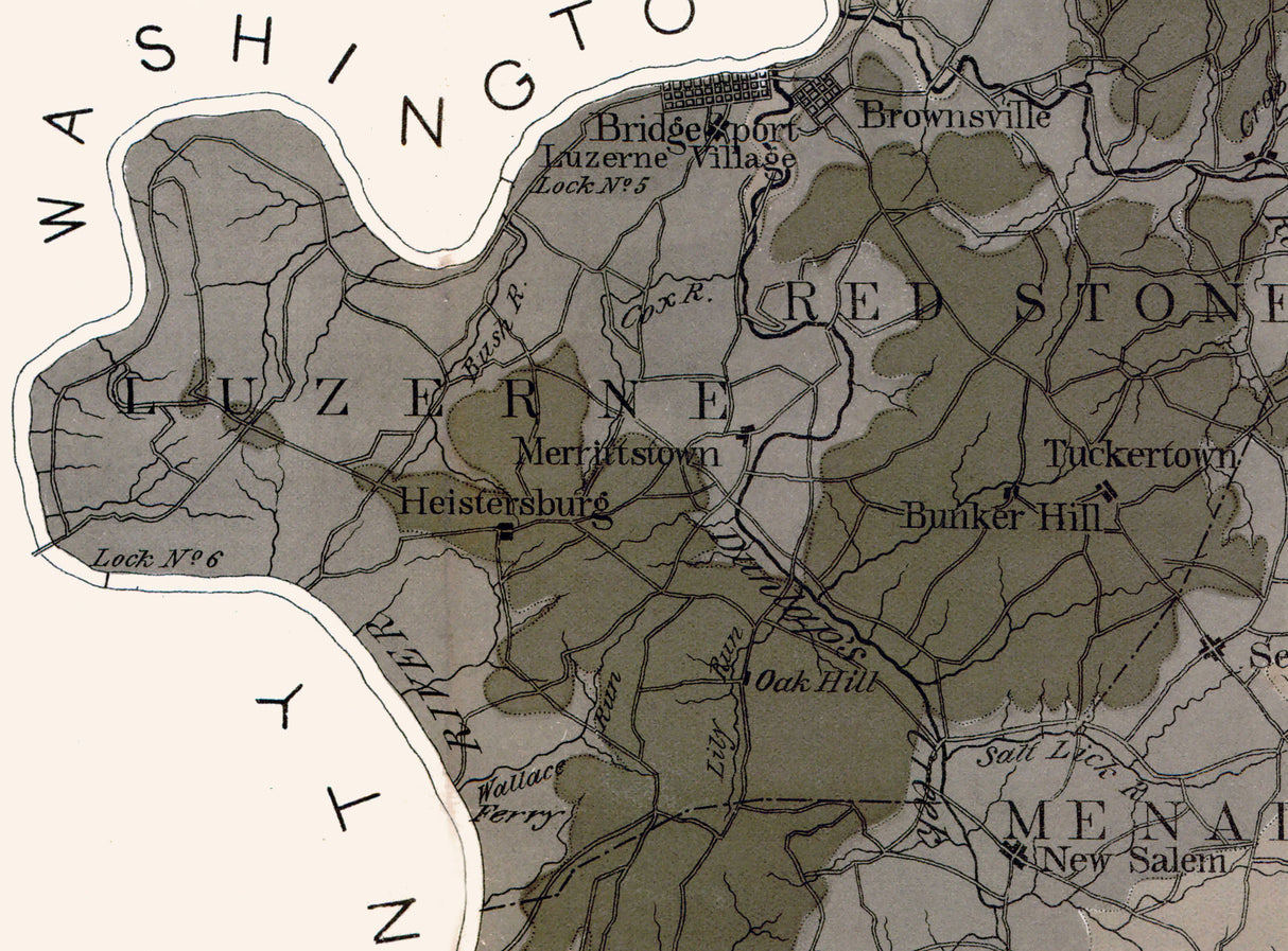1877 Map of Fayette County Pennsylvania Coal Field