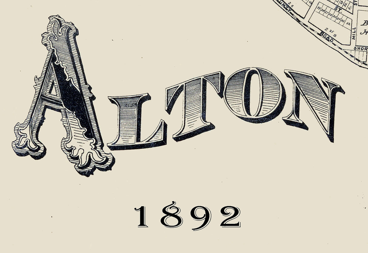1892 Map of Alton Madison County Illinois