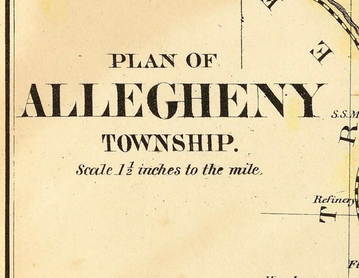 1865 Map of Allegheny Township Venango County Pennsylvania Oil Region