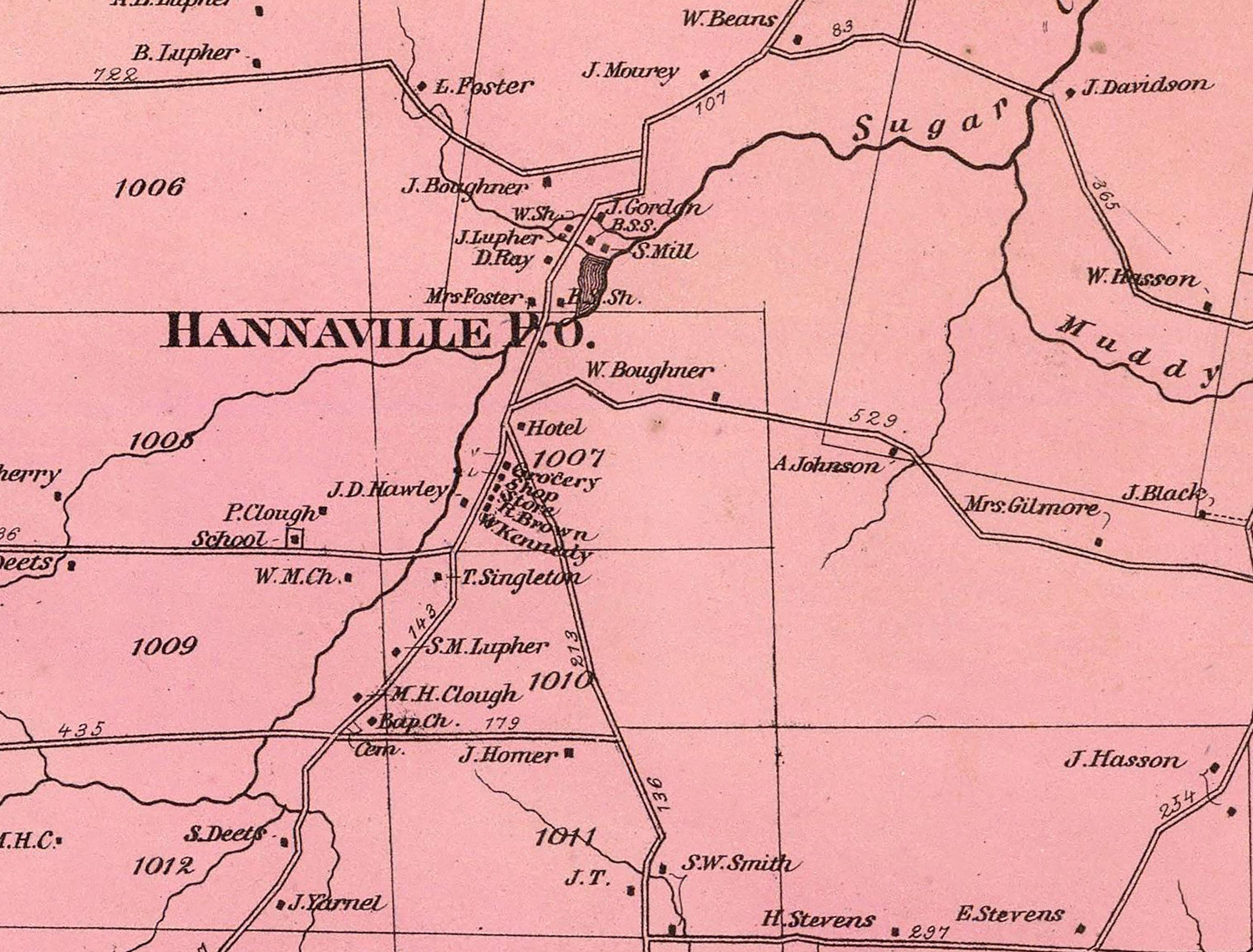 1865 Map of Canal Township Venango County Pennsylvania Oil Region