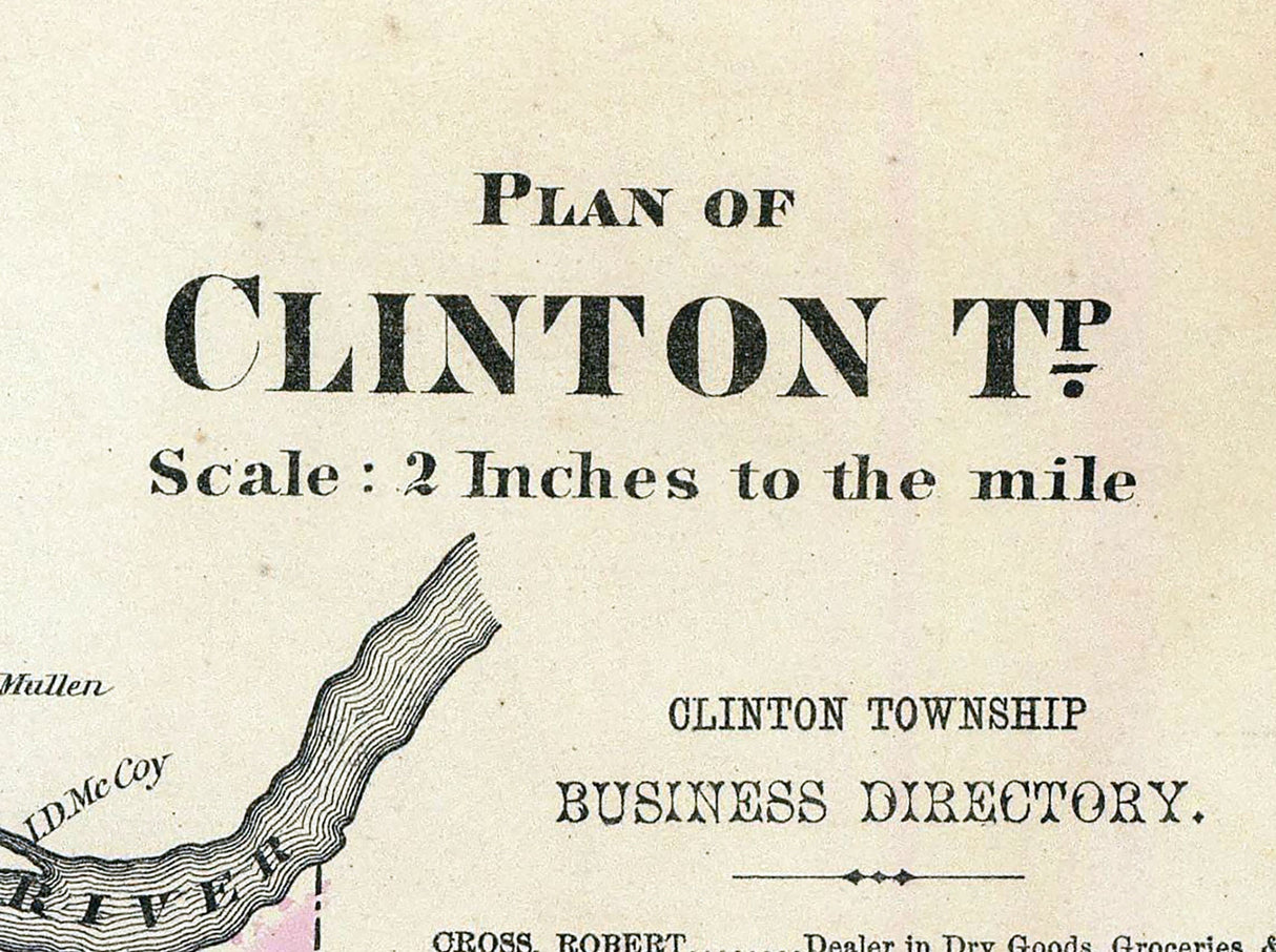 1865 Map of Clinton Township Venango County Pennsylvania Oil Region