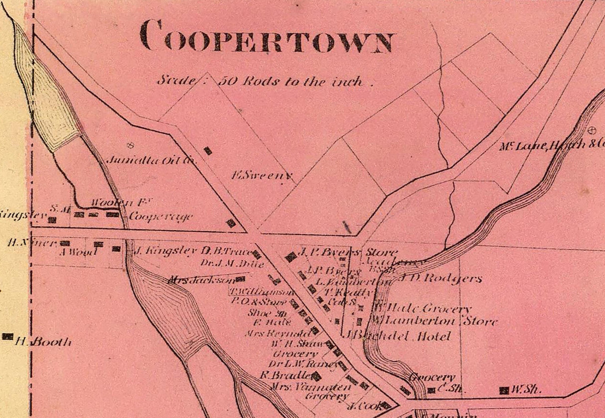 1865 Map of Jackson Township Venango County Pennsylvania Oil Region
