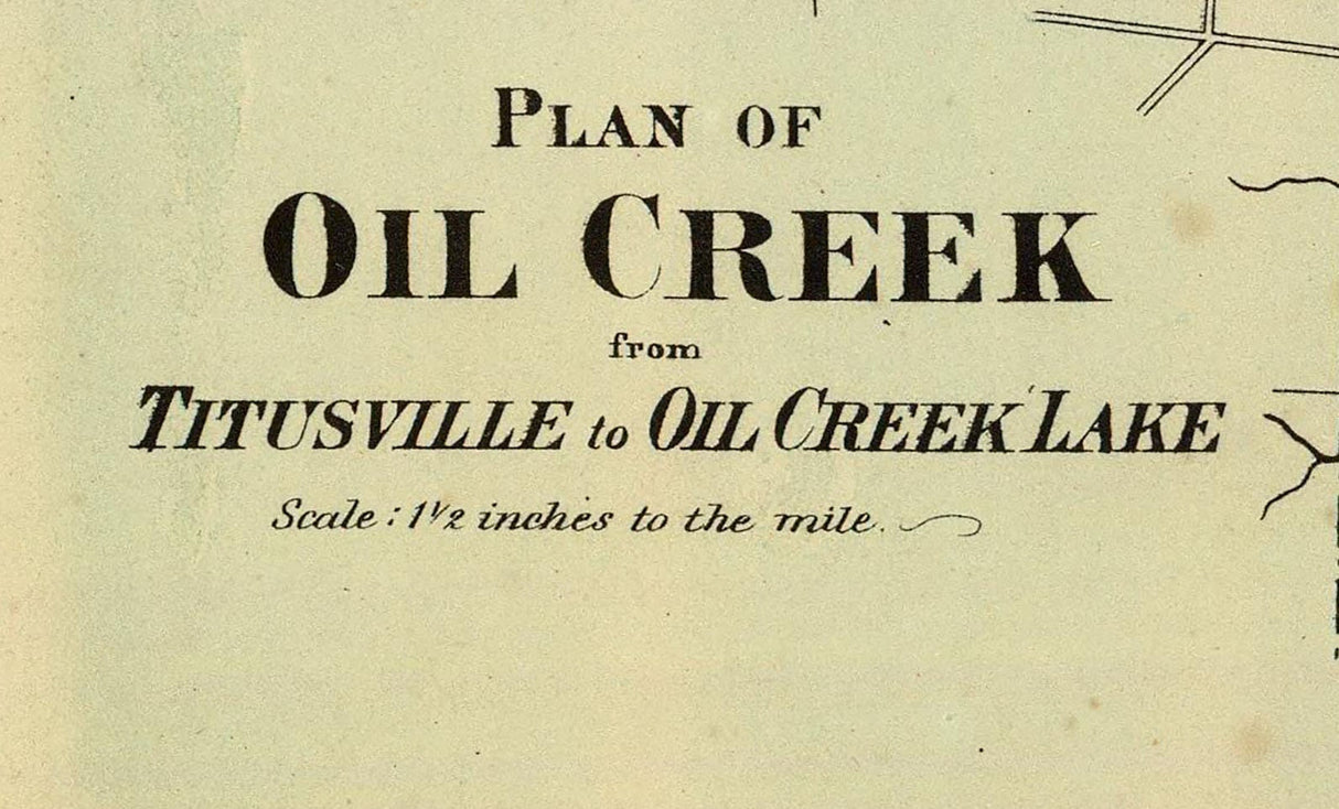 1865 Map of Oil Creek Venango County Pennsylvania Oil Region