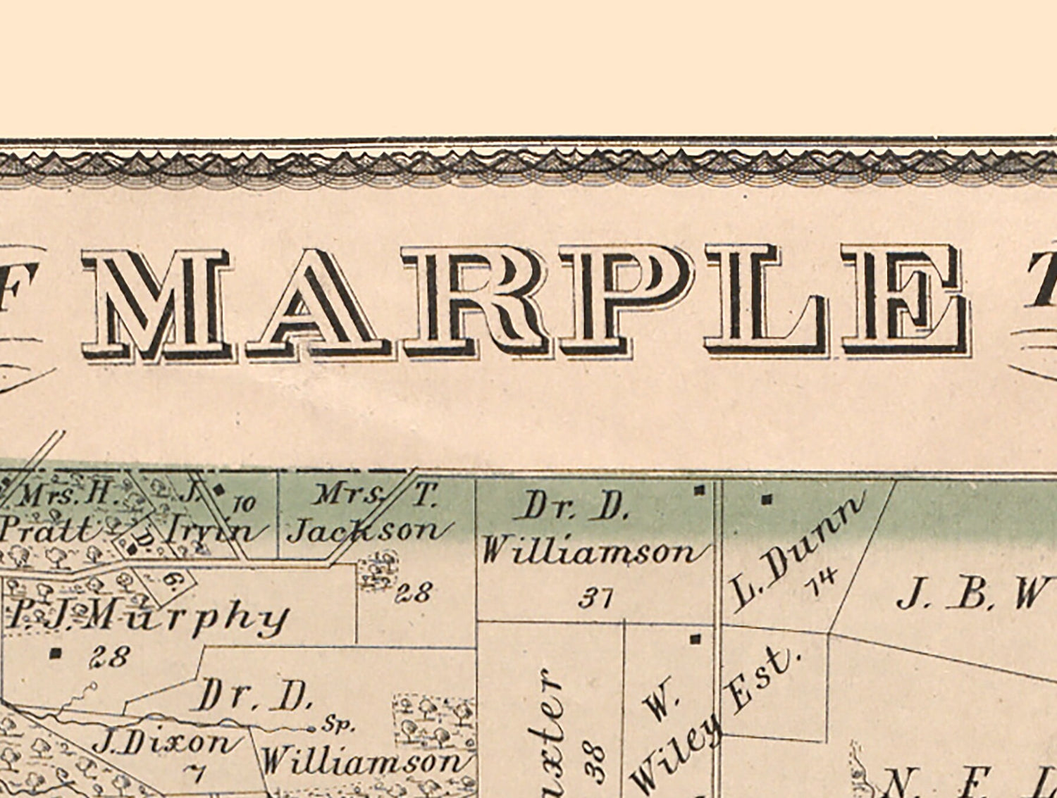 1875 Map of Marple Township Delaware County Pennsylvania