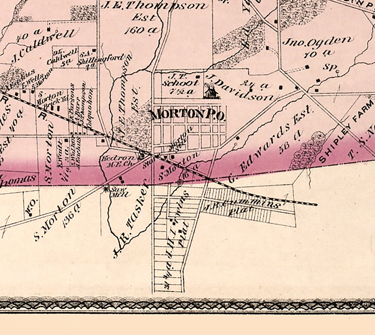 1875 Map of Springfield Township Delaware County Pennsylvania