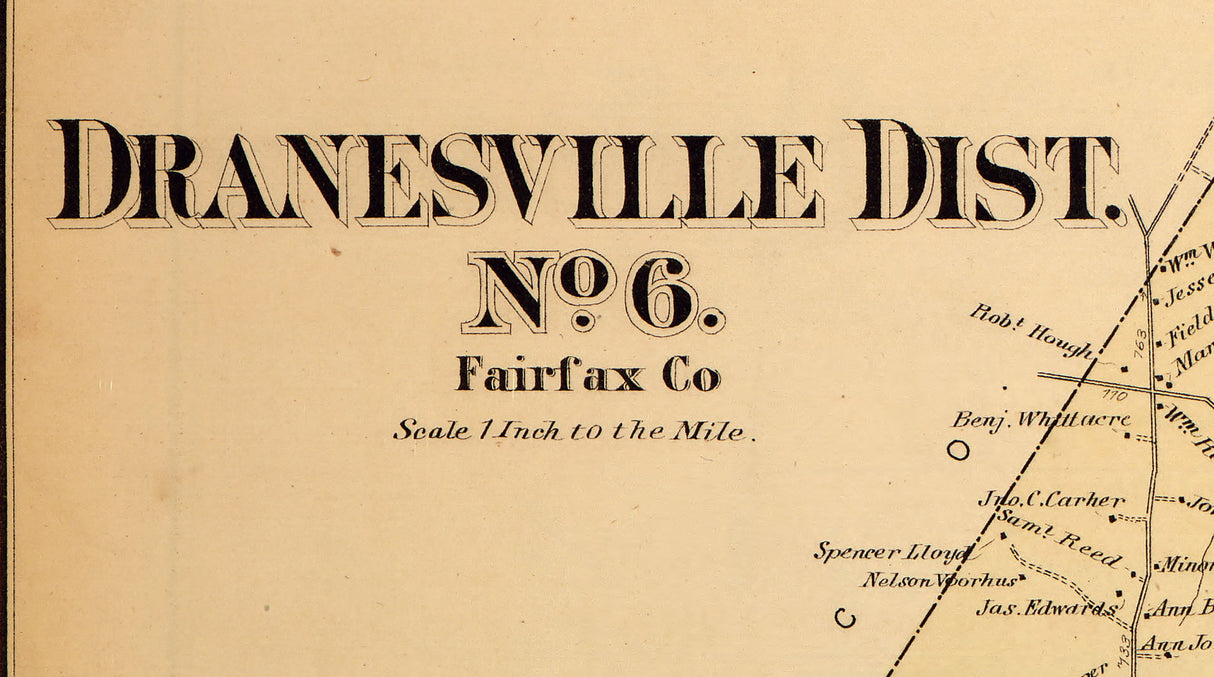 1879 Map of Dranesville District Fairfax County Virginia