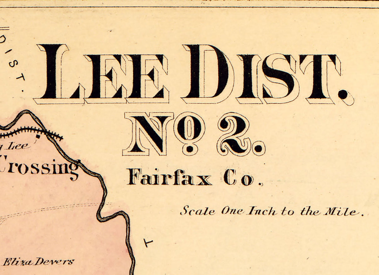 1879 Map of Lee District Fairfax County Virginia