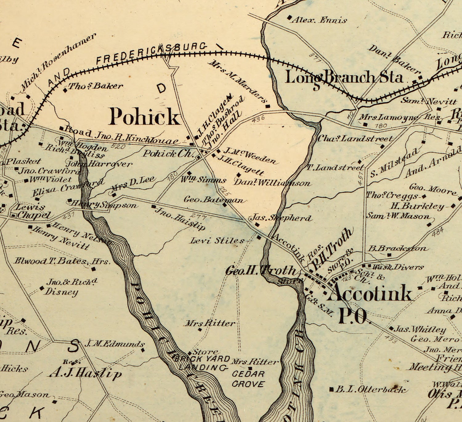 1879 Map of Mt Vernon District Fairfax County Virginia