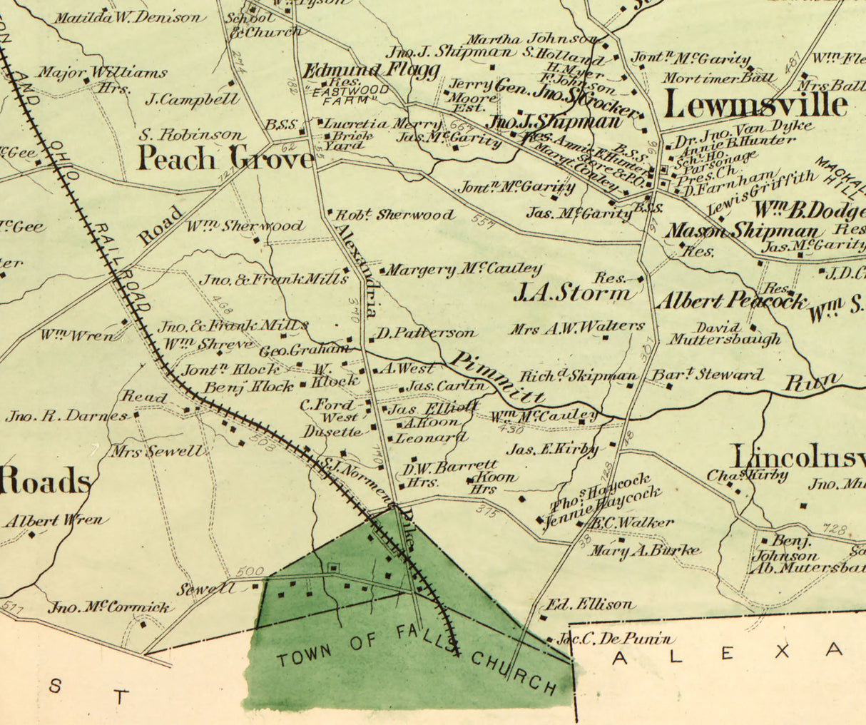 1879 Map of Providence District Fairfax County Virginia