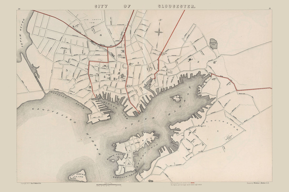 1891 Map of Gloucester Massachusetts