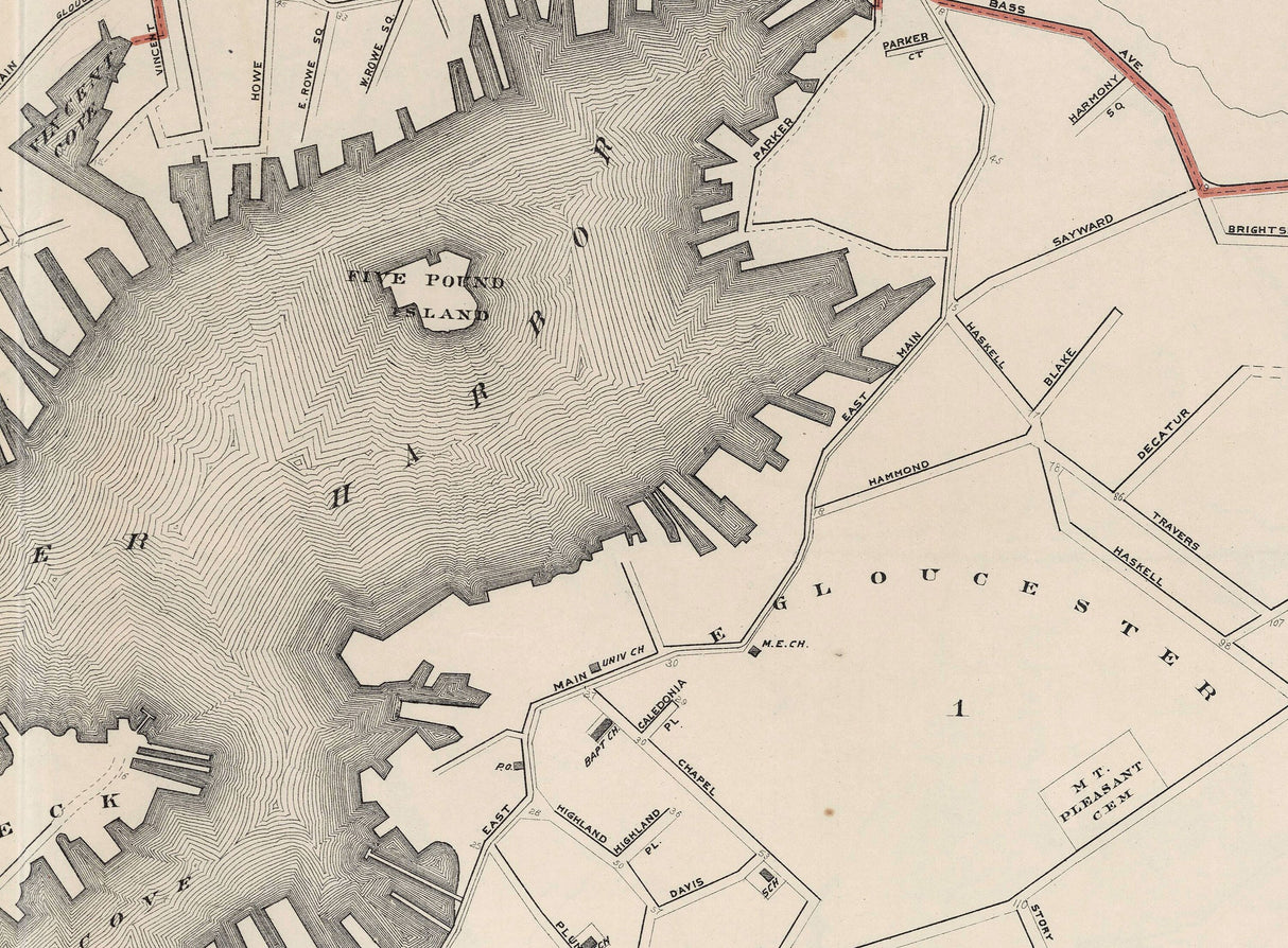 1891 Map of Gloucester Massachusetts