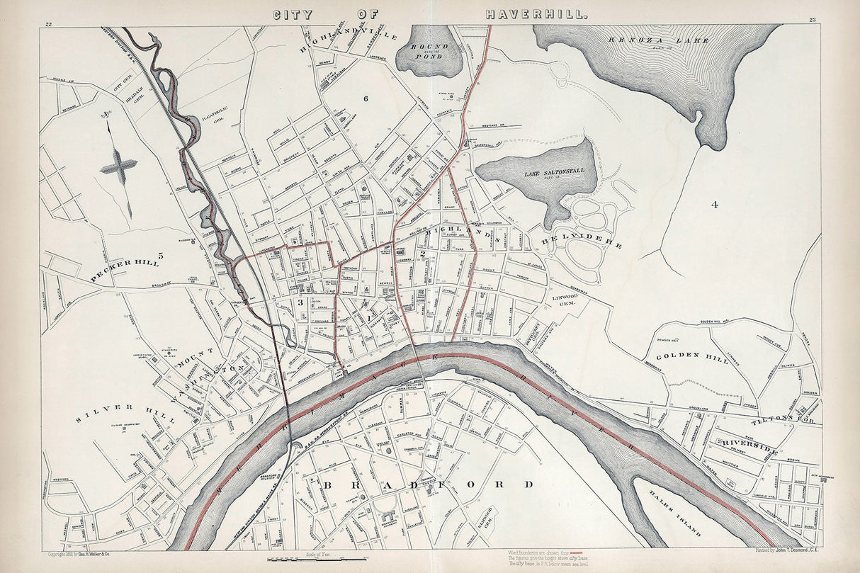 1891 Map of Haverhill Massachusetts