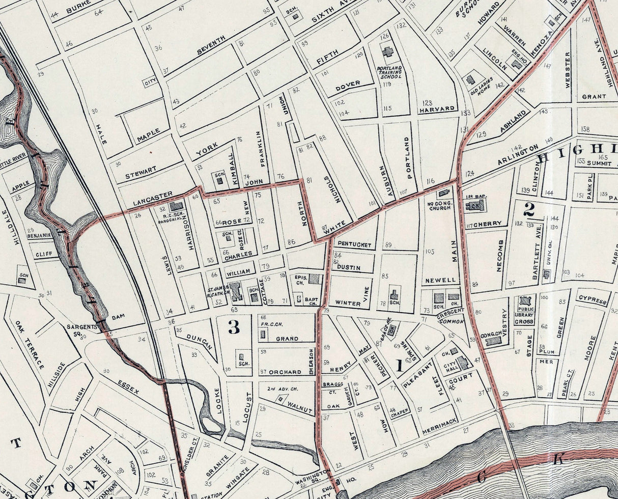 1891 Map of Haverhill Massachusetts