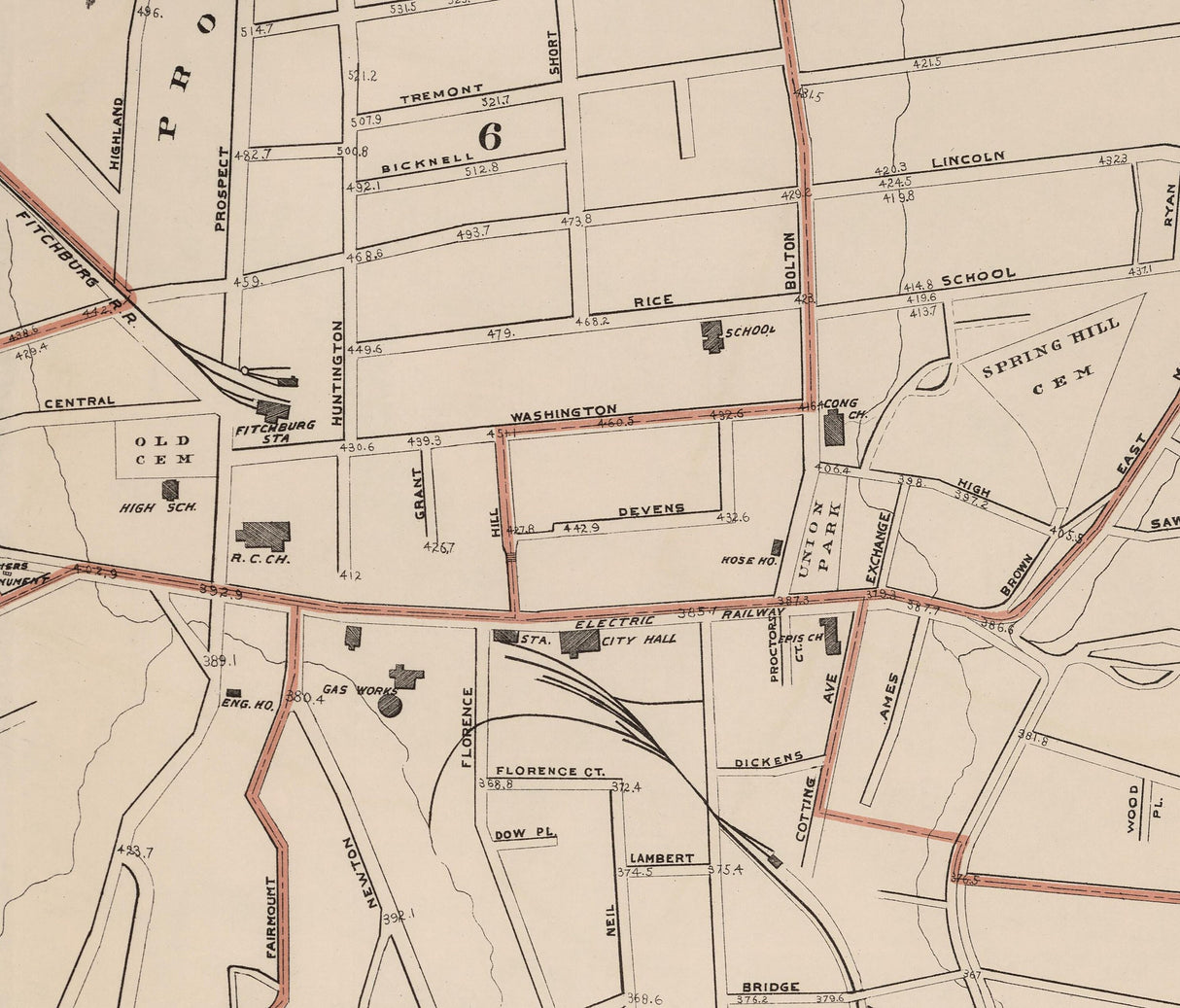1891 Map of Marlborough Massachusetts