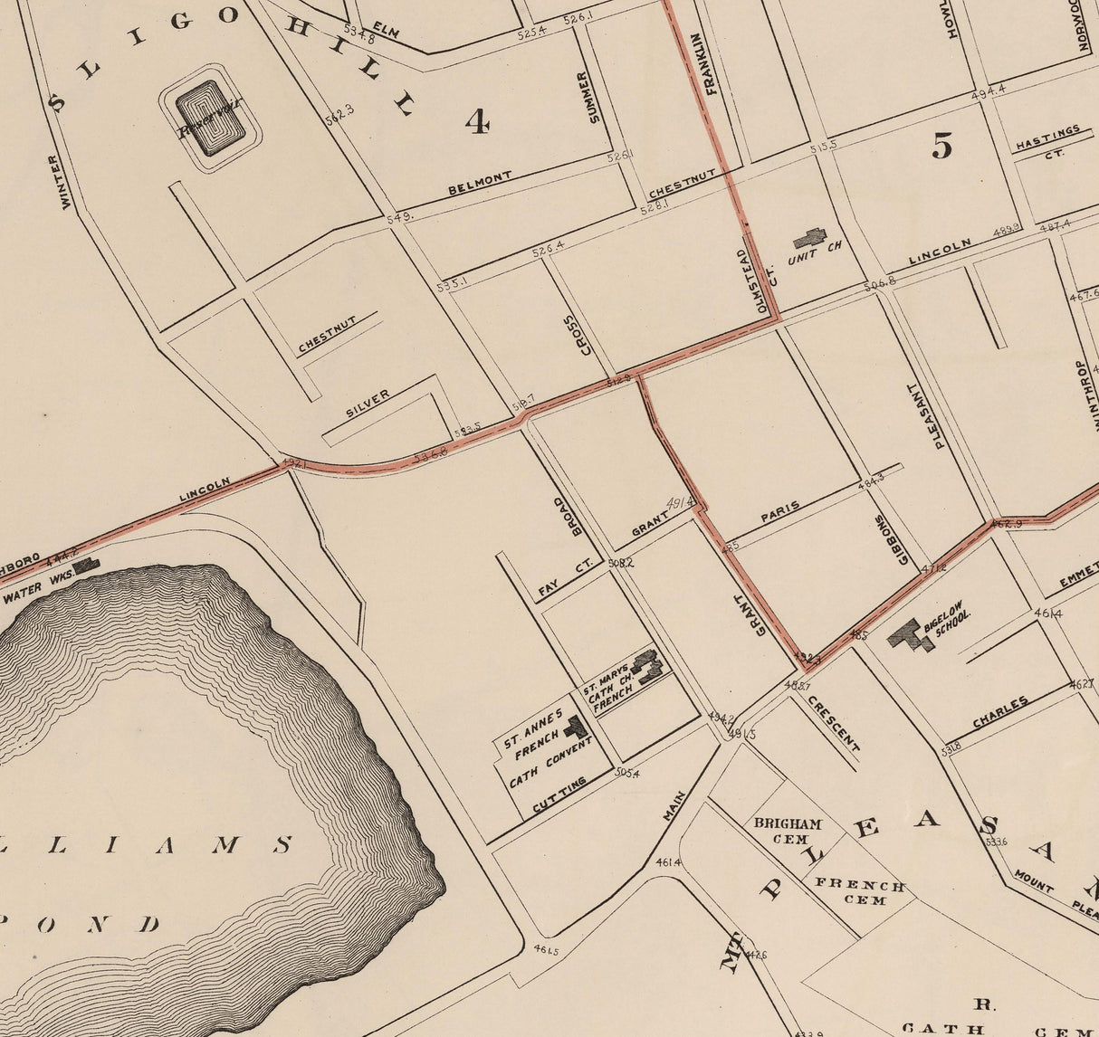 1891 Map of Marlborough Massachusetts