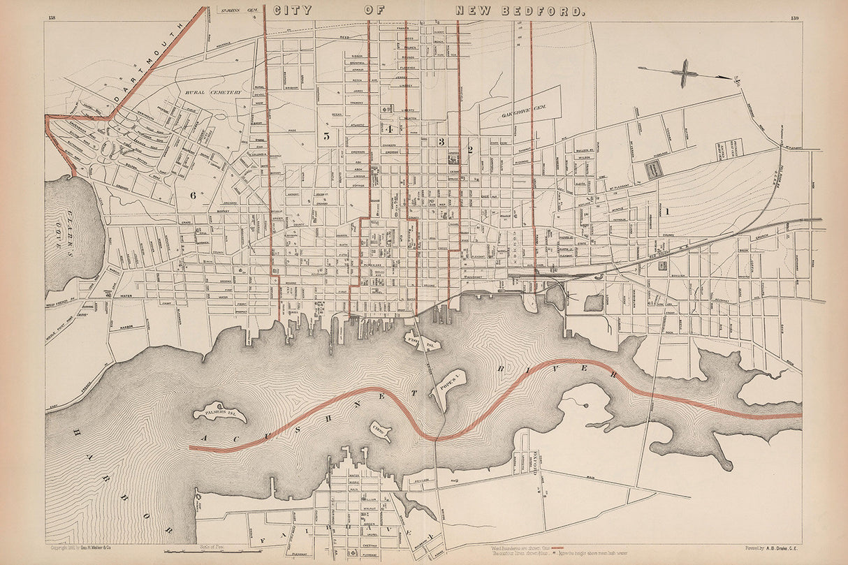 1891 Map of New Bedford Massachusetts