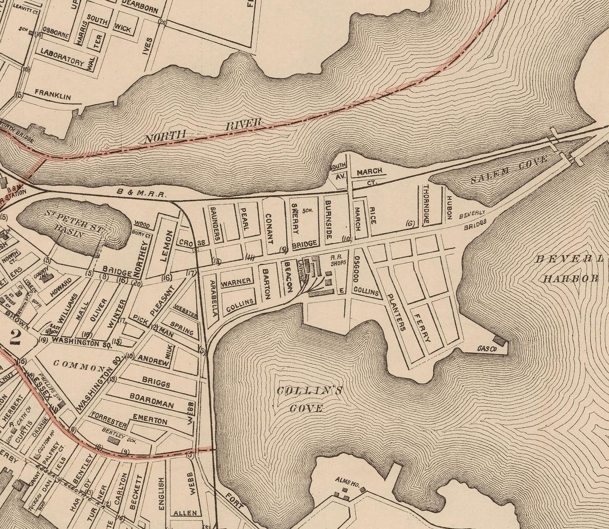1891 Map of Salem Massachusetts