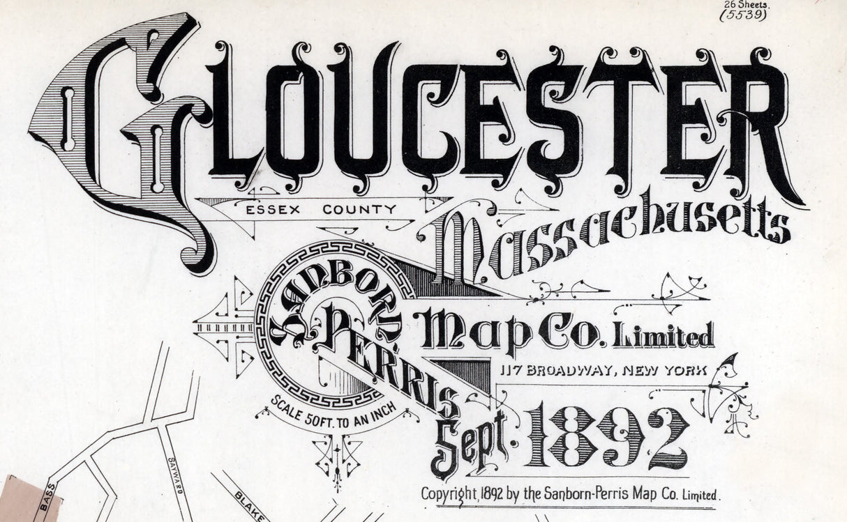 1892 Town Map of Gloucester Essex County Massachusetts