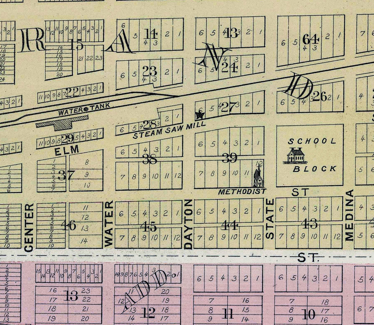 1886 Map of Durand Winnebago County Illinois