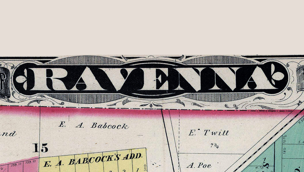 1874 Map of Ravenna Portage County Ohio