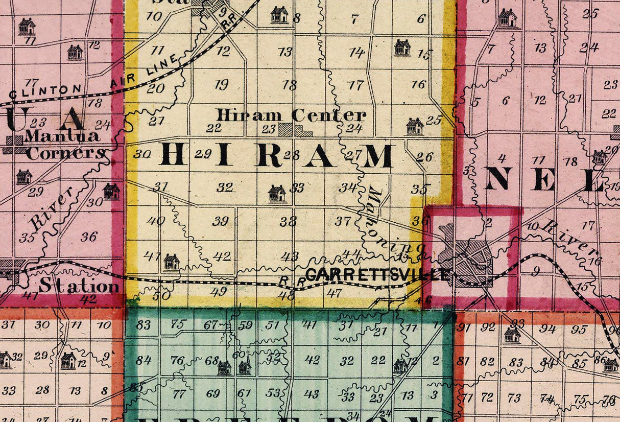 1874 Map of Portage County Ohio