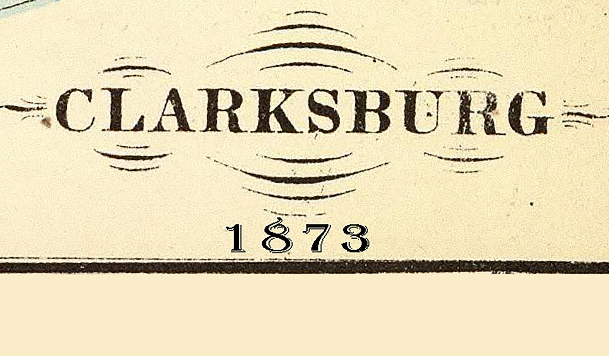 1873 Map of Clarksburg West Virginia
