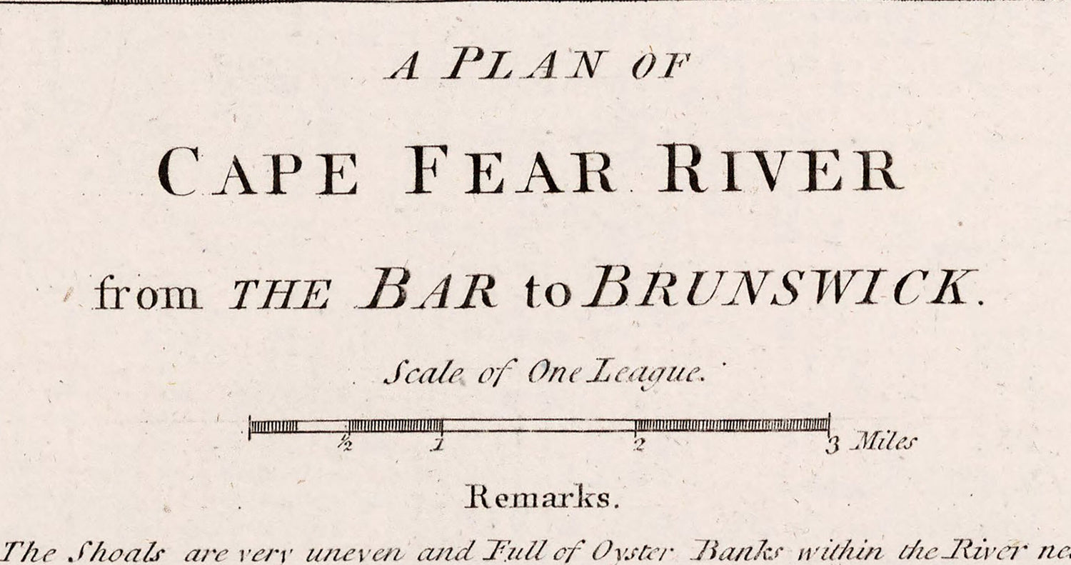 1776 Nautical Chart of Cape Fear River to Brunswick Georgia