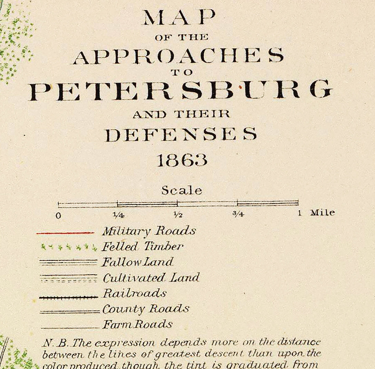 1863 Map of Petersburg Virginia Civil War