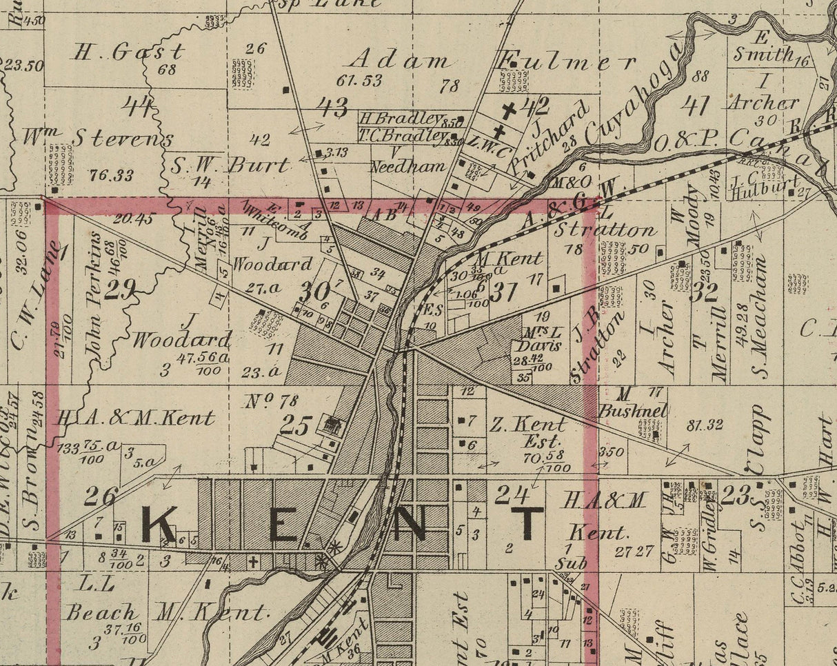 1874 Map of Franklin Township Portage County Ohio