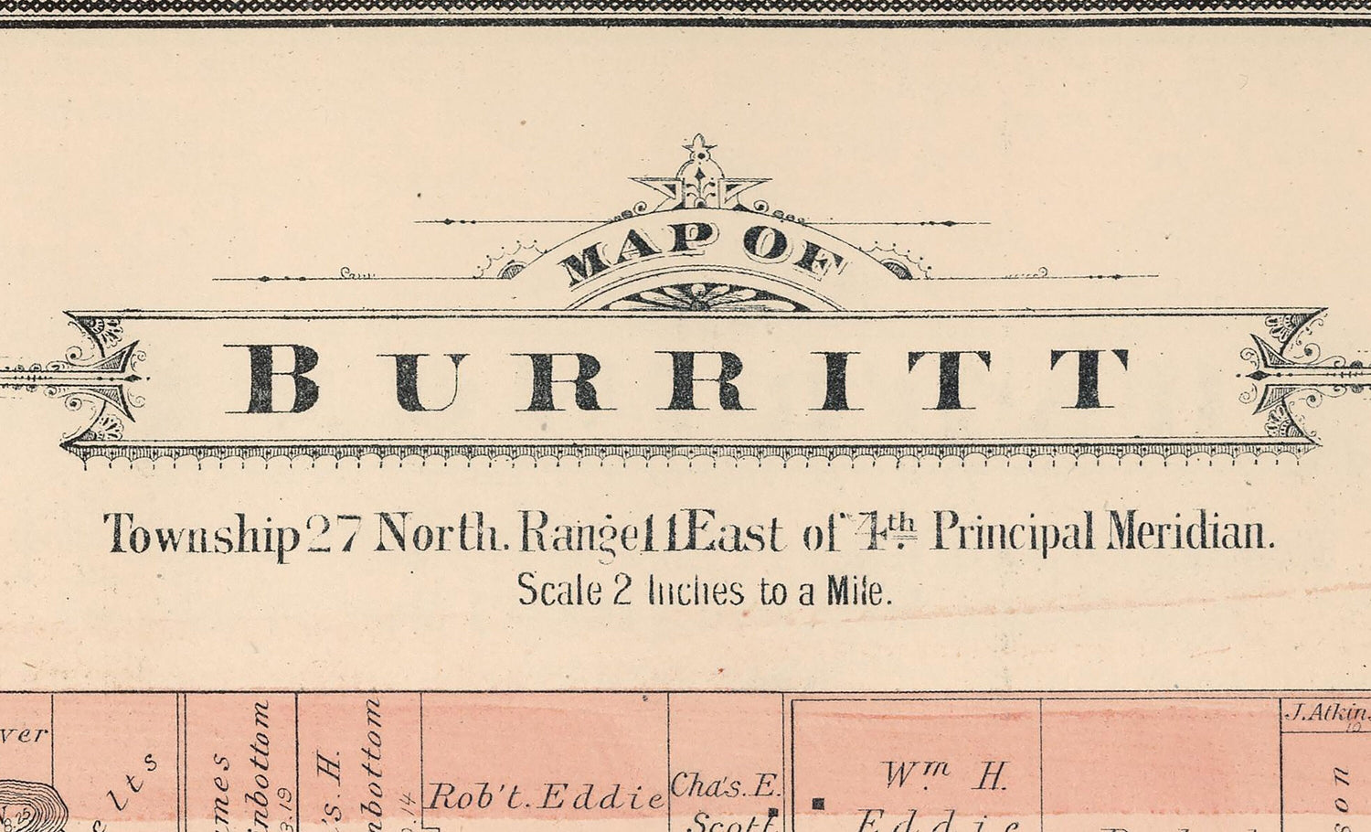 1886 Map of Burritt Township Winnebago County Illinois