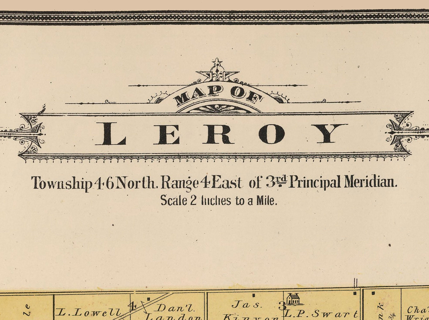 1886 Map of Leroy Township Boone County Illinois