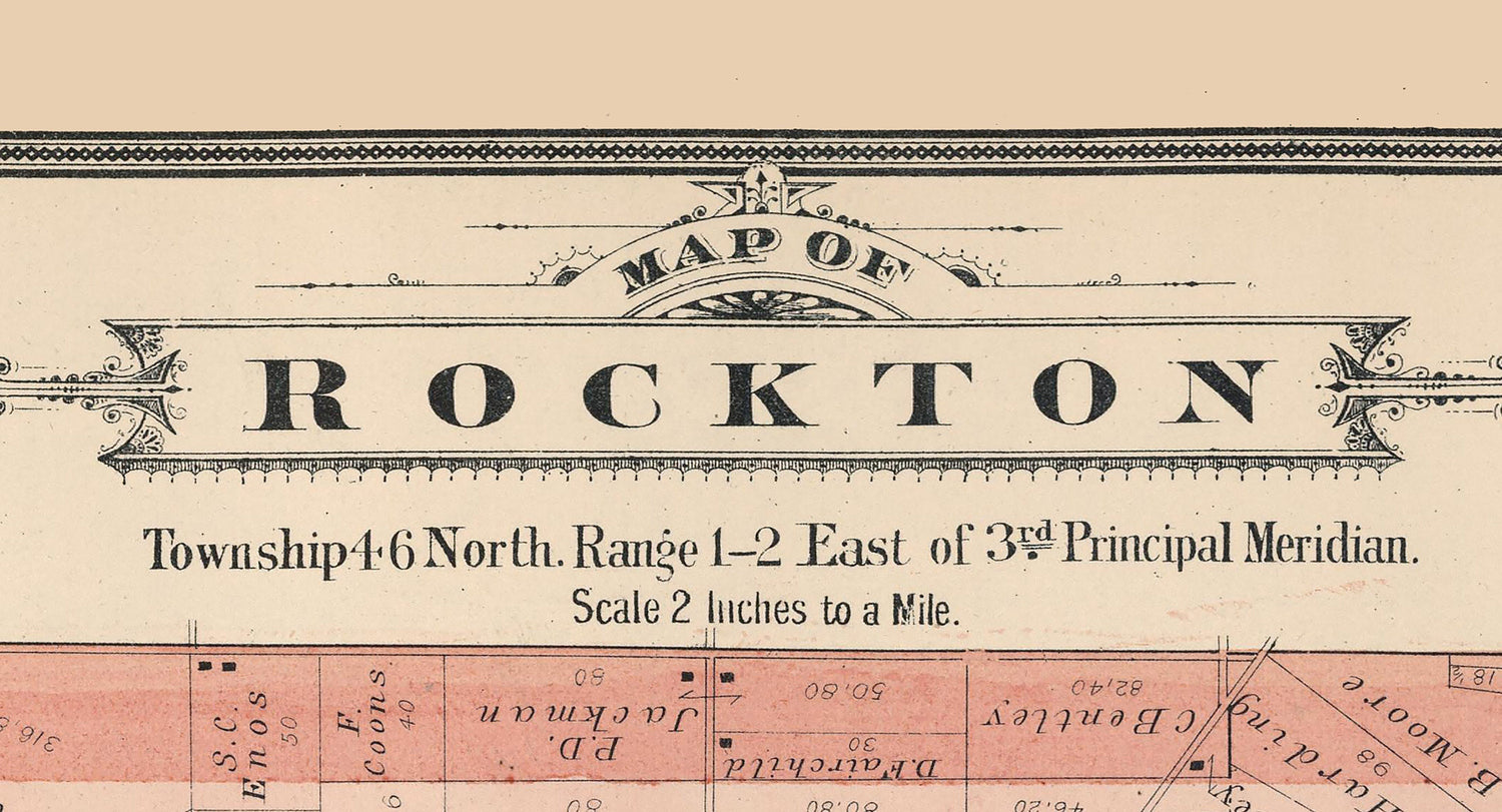 1886 Map of Rockton Township Winnebago County Illinois