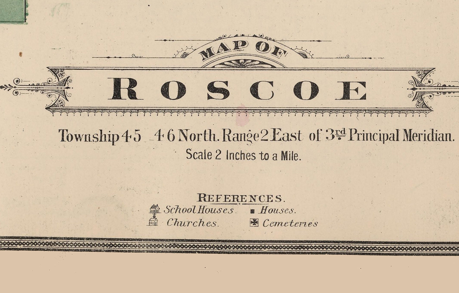 1886 Map of Roscoe Township Winnebago County Illinois