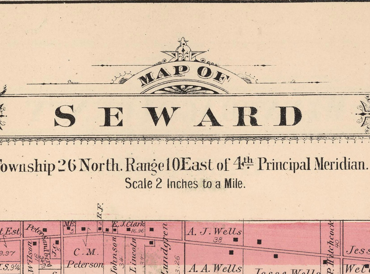 1886 Map of Seward Township Winnebago County Illinois