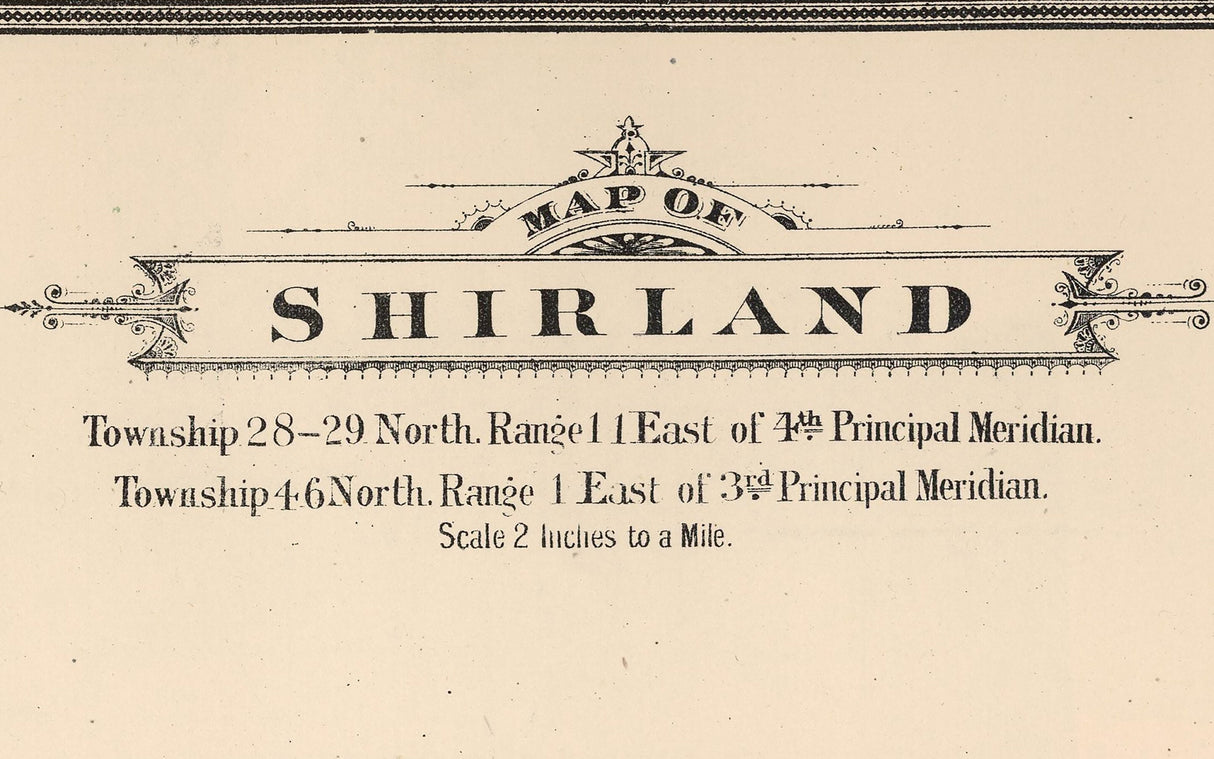 1886 Map of Shirland Township Winnebago County Illinois