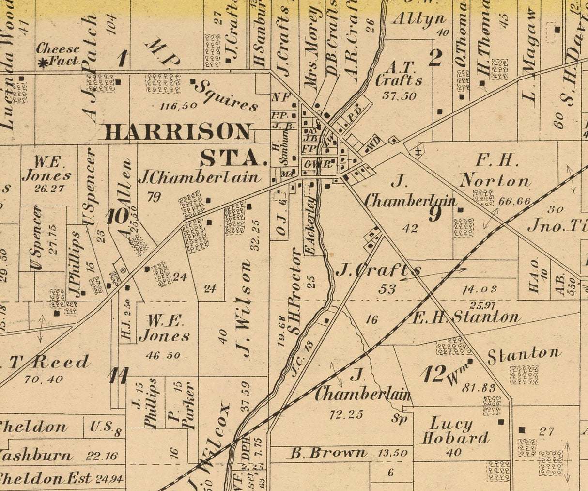 1874 Map of Hiram Township Portage County Ohio