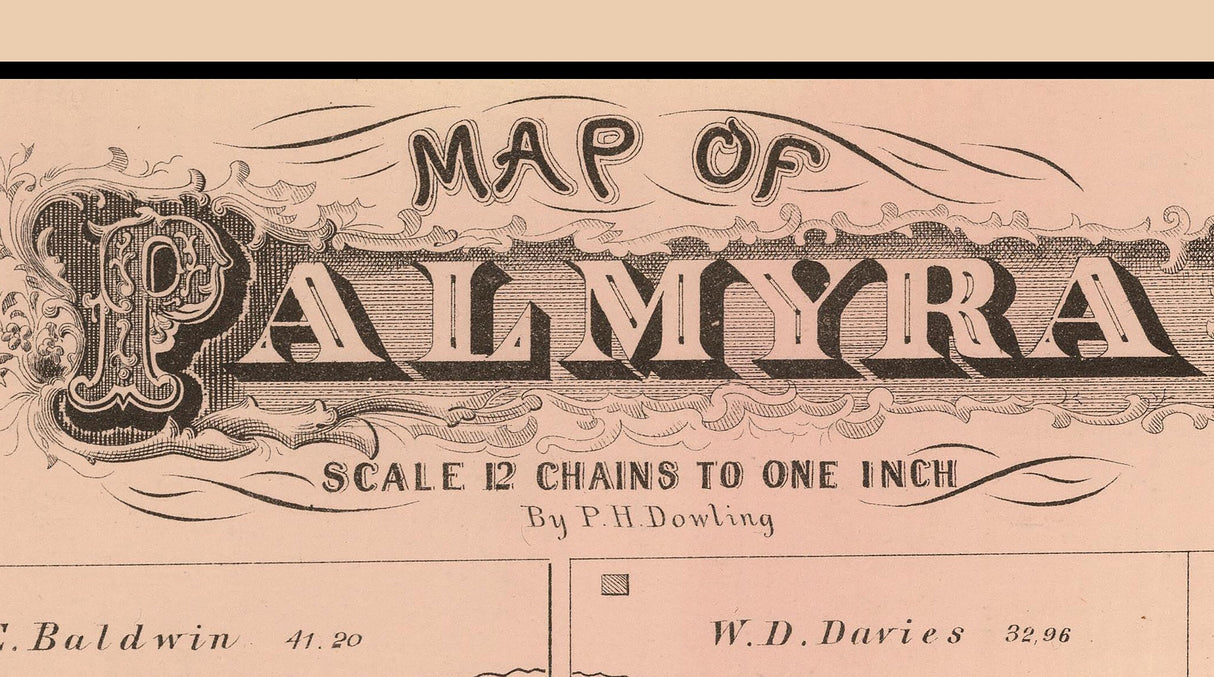 1874 Map of Palmyra Portage County Ohio