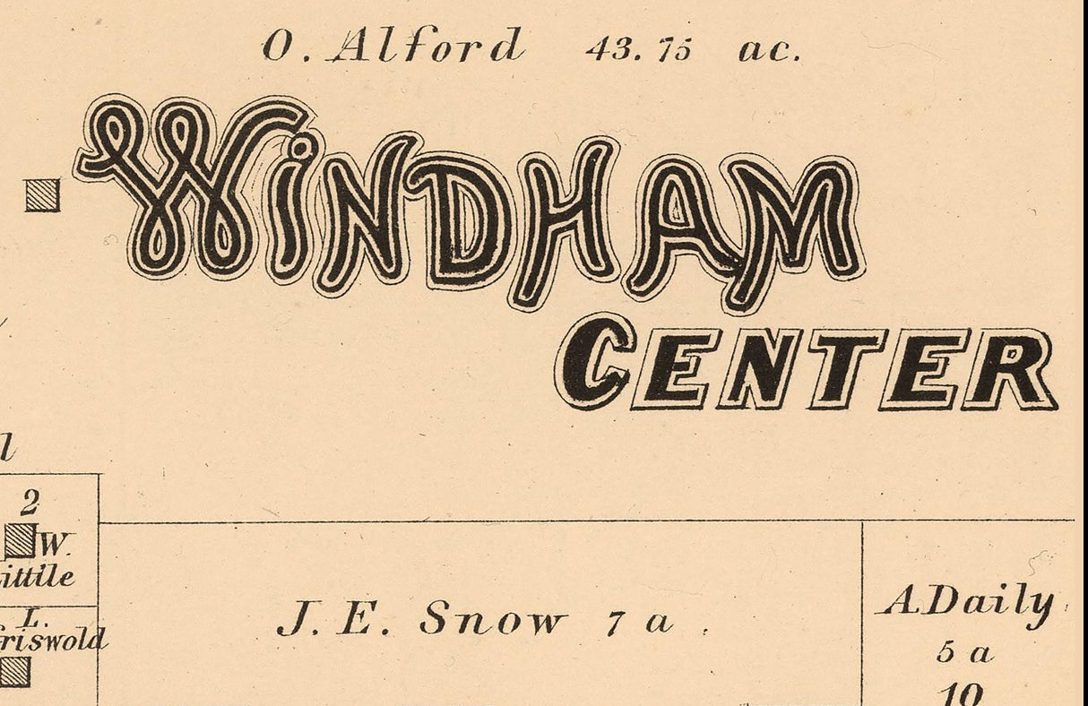 1874 Map of Windham Center Portage County Ohio