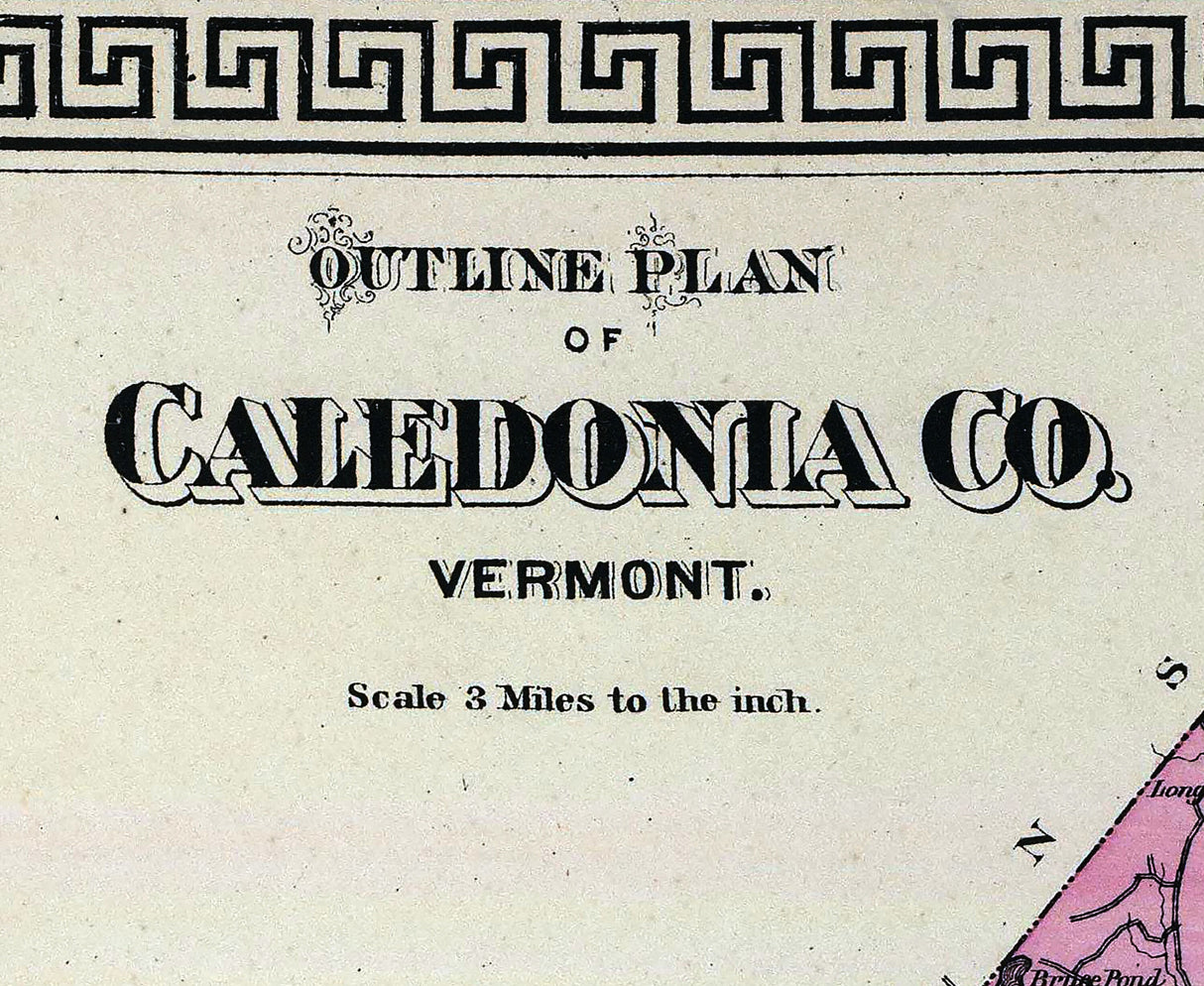 1876 Map of Caledonia County Vermont
