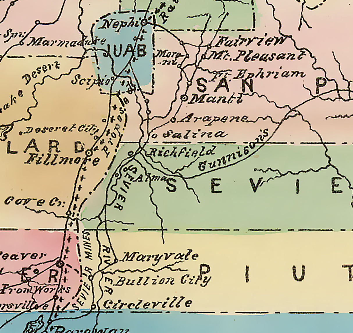 1870 Map of Utah