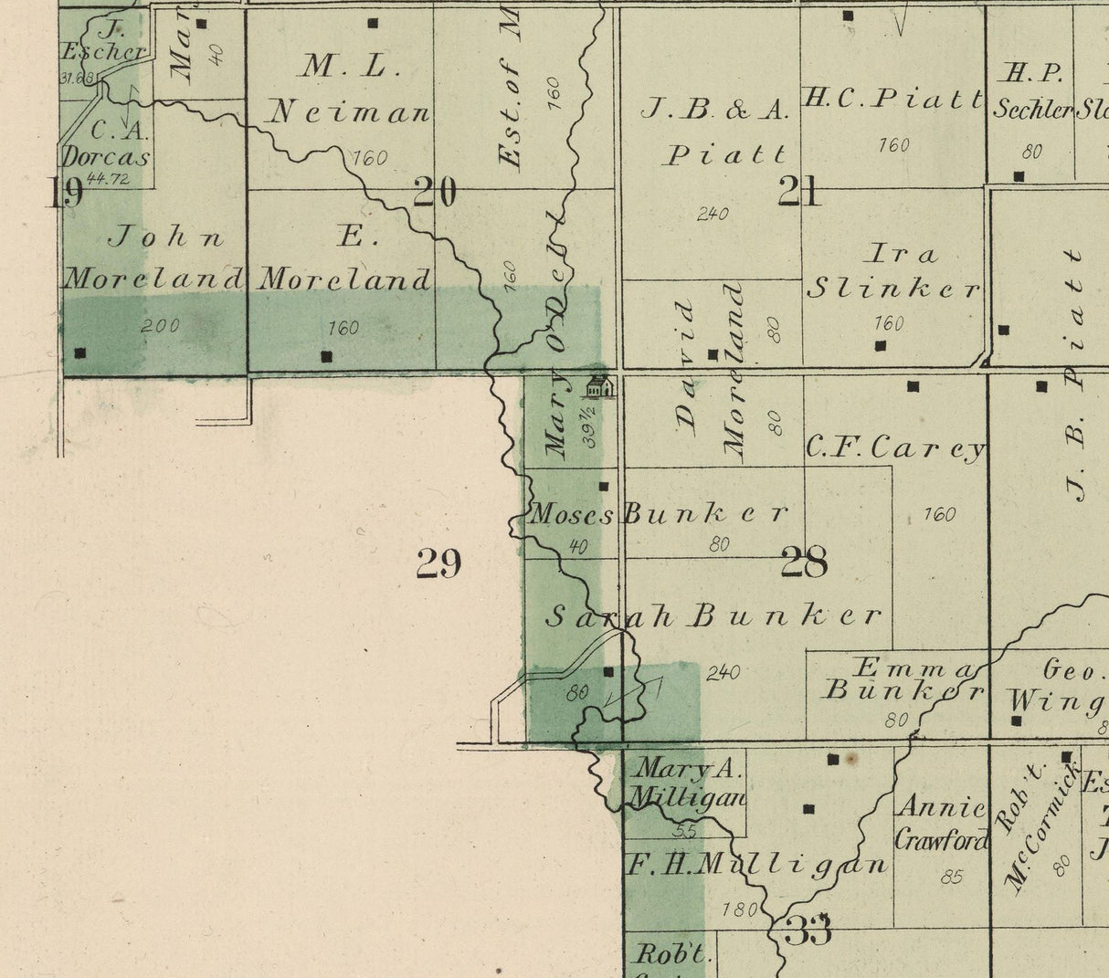 1885 Map of Fairfield Township Cedar County Iowa