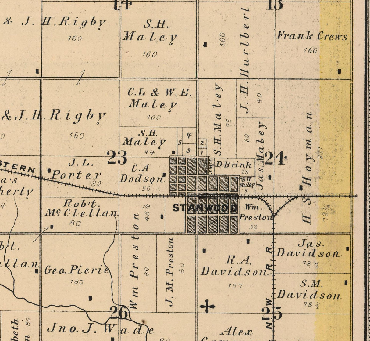 1885 Map of Fremont Township Cedar County Iowa