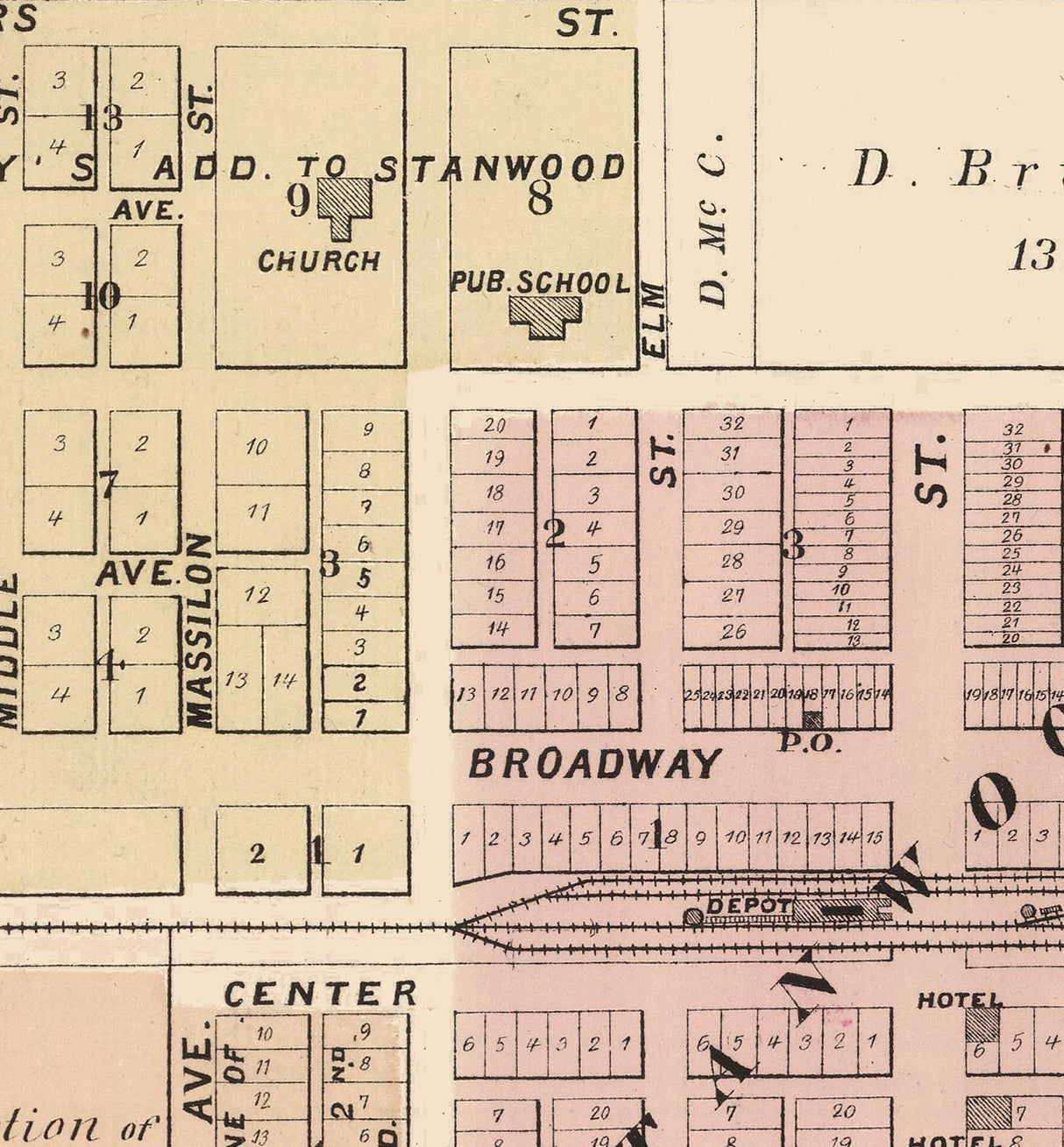 1885 Map of Stanwood Cedar County Iowa