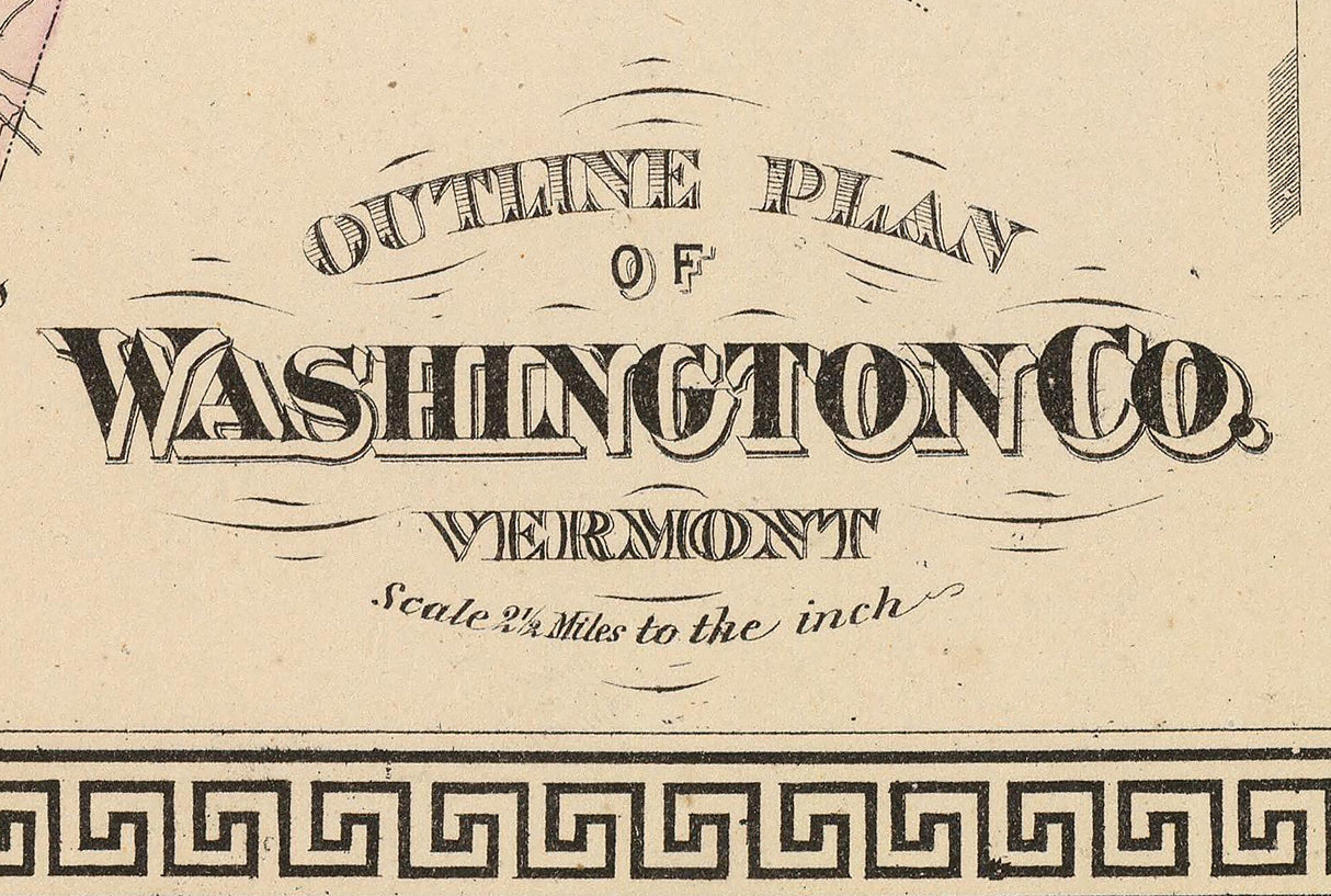 1876 Map of Washington County Vermont