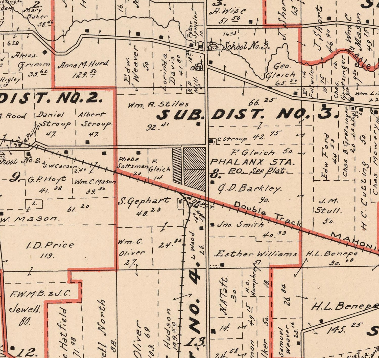 1899 Map of Braceville Township Trumbull County Ohio