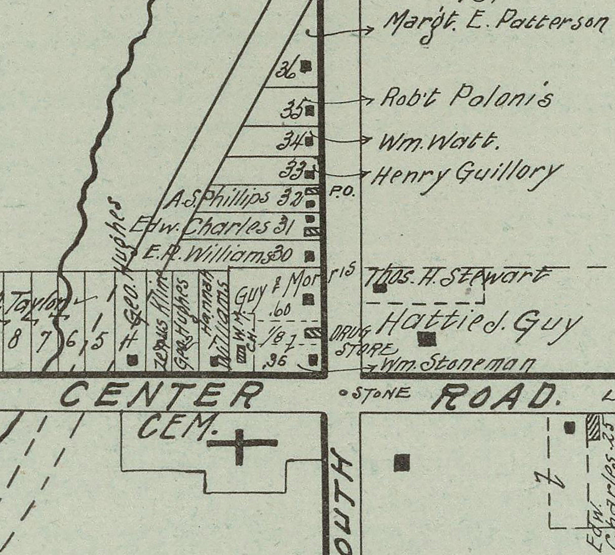 1899 Map of Church Hill Trumbull County Ohio