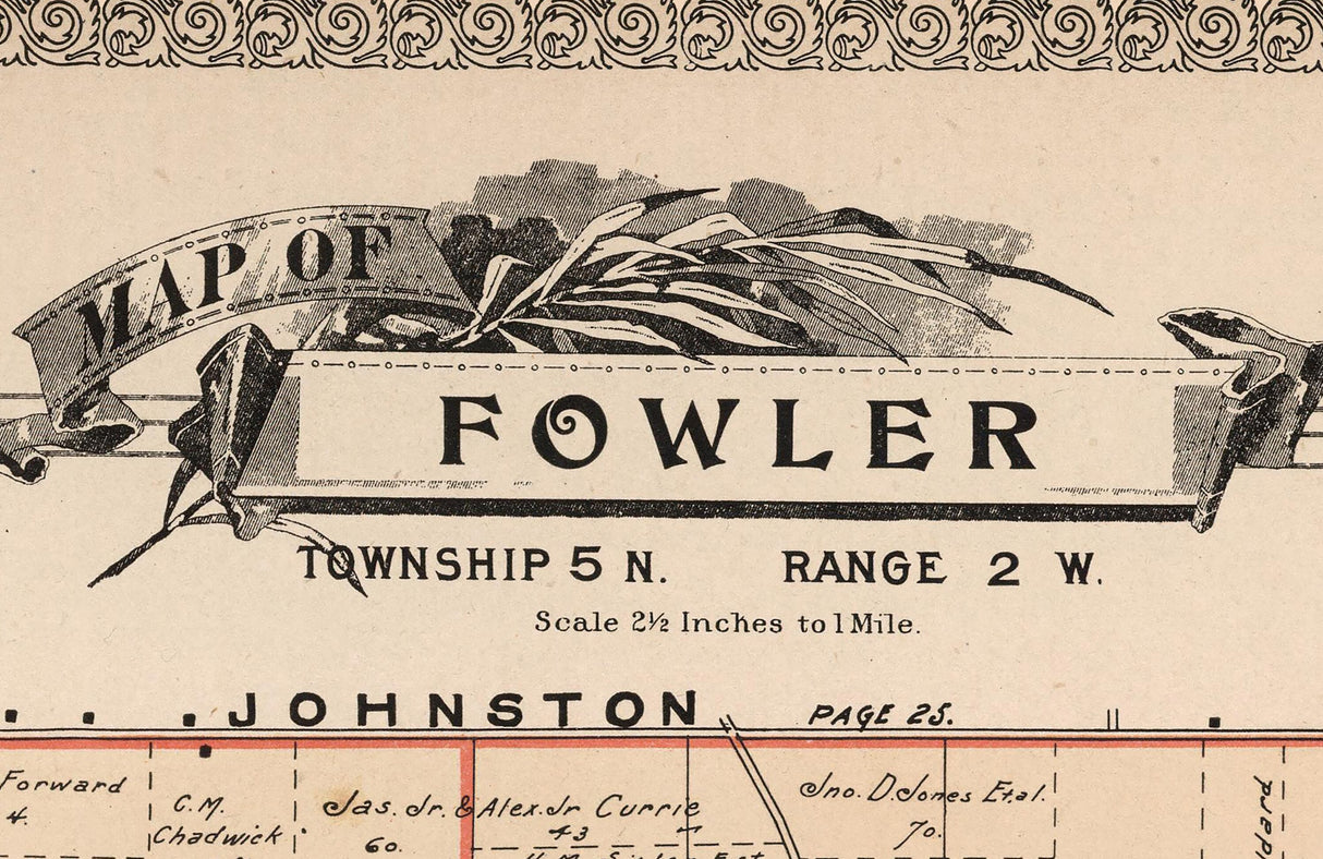 1899 Map of Fowler Township Trumbull County Ohio